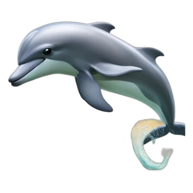 dolphin and horse as an one animal sticker