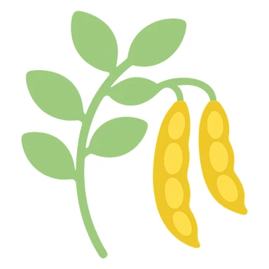 colored icon of a pigeonpea plant with green leaves and yellow pods sticker