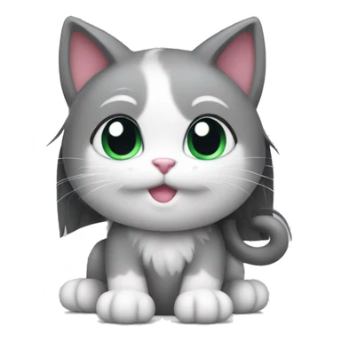 Kitty straightening hair  sticker