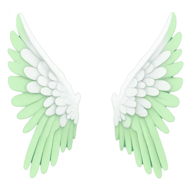Simple angel wings, light green colour, mainly white. Should be very simple, not many lines. sticker