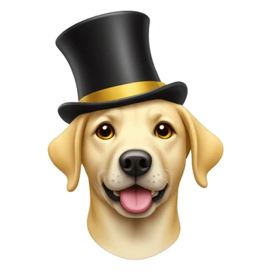Yellow lab with top hat  sticker