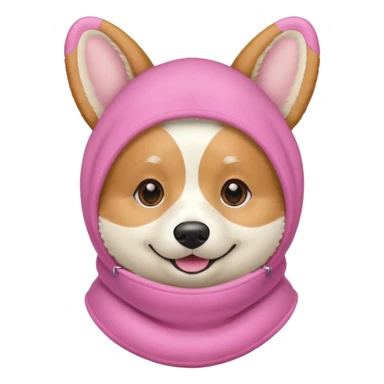 Corgie in Pink balaklava sticker