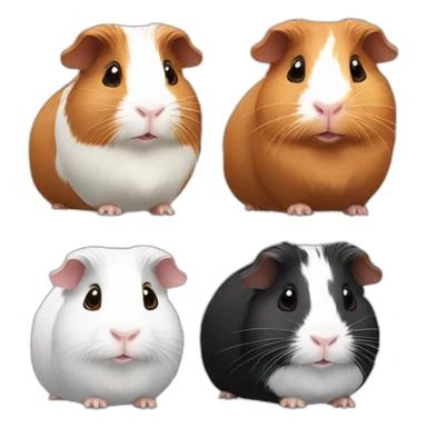 five different guinea pigs sticker
