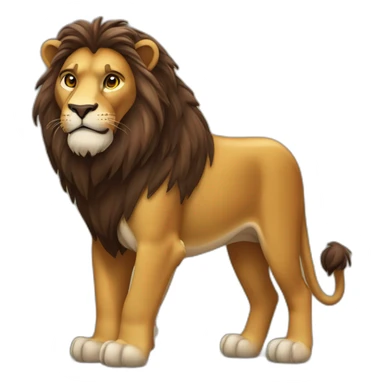 Lion crinière brune en queue de cheval  sticker