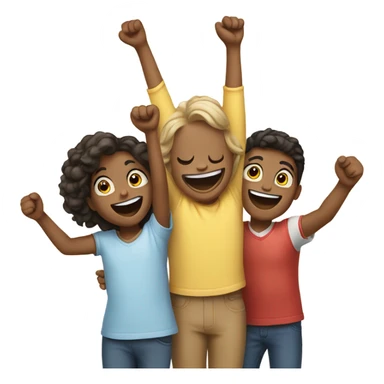 Three friends cheering sticker