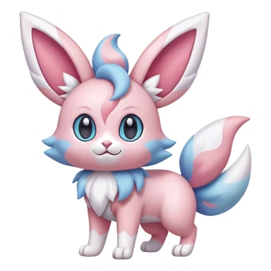 Sylveon-Skitty-Fakémon-hybrid-creature (full body)  sticker