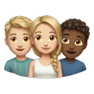 3 white siblings sticker