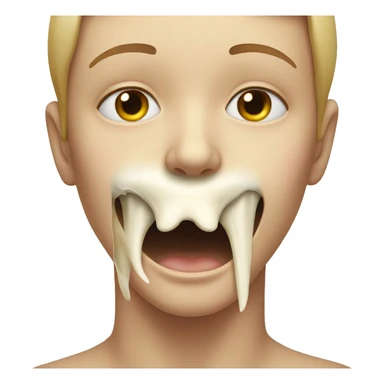 Crying face with a bone in its mouth sticker