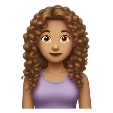 Long brown curly hair teenager called Nora sticker