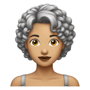 Chica pelo rizado corto, gris claro sticker