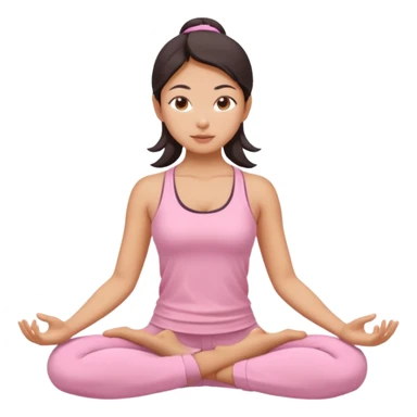 asian yoga girl light pink clothes  sticker