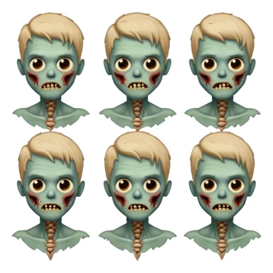 Garoto zombie com o cabelo até o pescoço  sticker