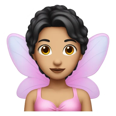 Fairy with black hair with pink outfit sticker