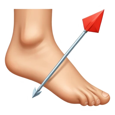 foot with arrow to big toe sticker
