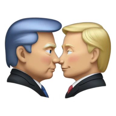 trump-and-putin-kissing,-lgbtq+ friendly, positivity, inclusiveness sticker