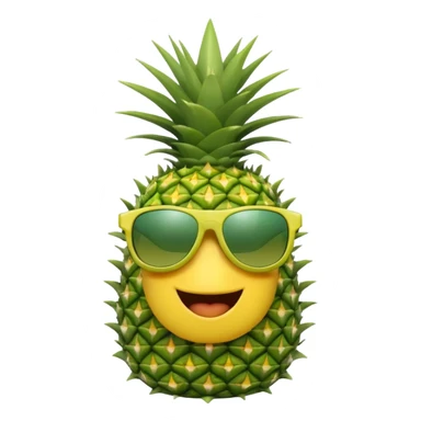A hat with a sunglasses mixed with and ananas sticker