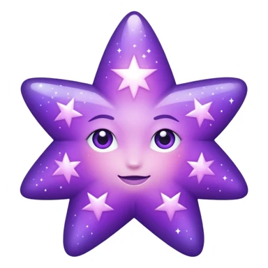 Purple star shimmery sticker