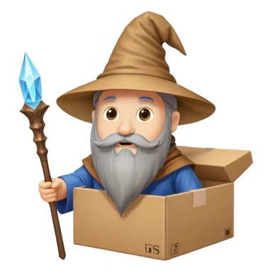 A cardboard box wizard. sticker