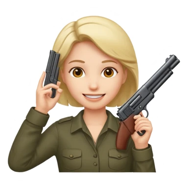 smiling with gun to head sticker