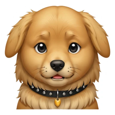 Crying golden retriever dog wearing goth accessories sticker