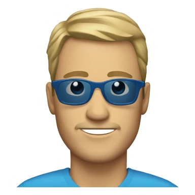 male driver in blue sunglasses sticker
