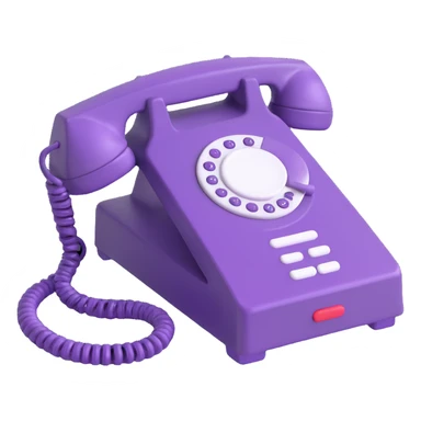 purple phone receiver sticker