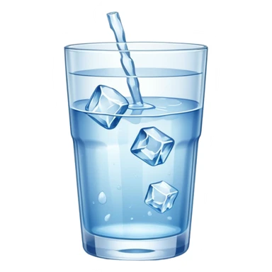 glass of water with ice sticker