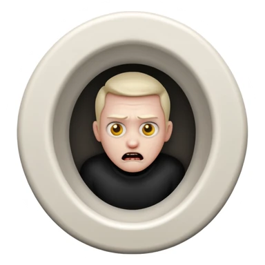 Evil toilet with man inside sticker