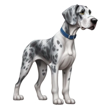 Blue Merle Great Dane in snow sticker