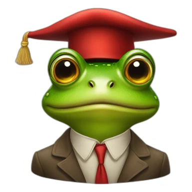 Frog in a red hat smiles sticker
