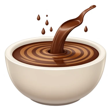 smooth brown liquid in white bowl sticker