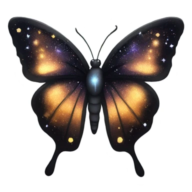 sparkly starry black galaxy butterfly sticker