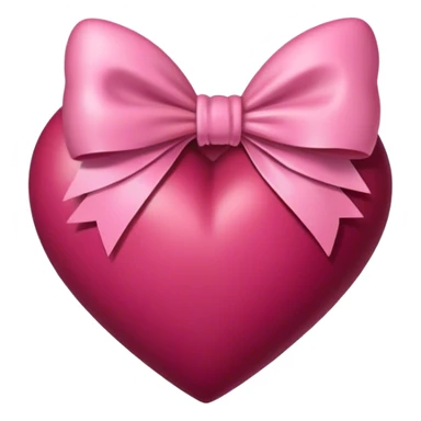 Burgundy heart with a pink bow in the middle sticker