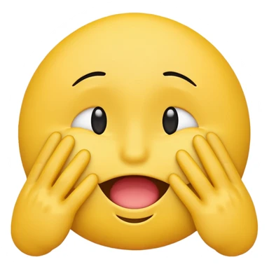 Yellow Standard smiley emoji blushing and hiding face with hands because they are flustered and embarrassed  sticker