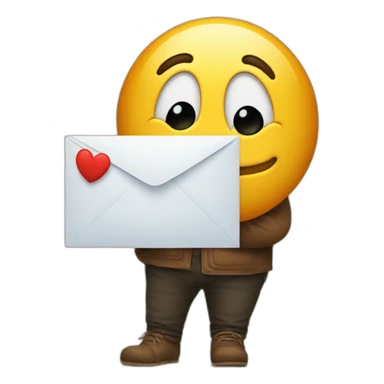 big emoji hugs a letter A sticker