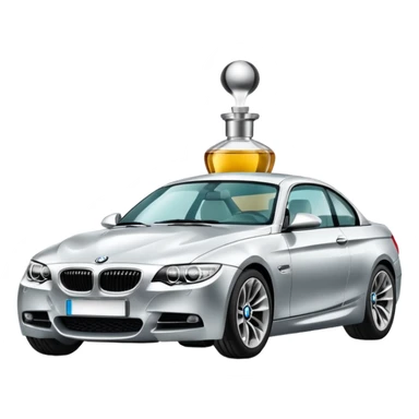 BMW car and perfume bottle merged sticker
