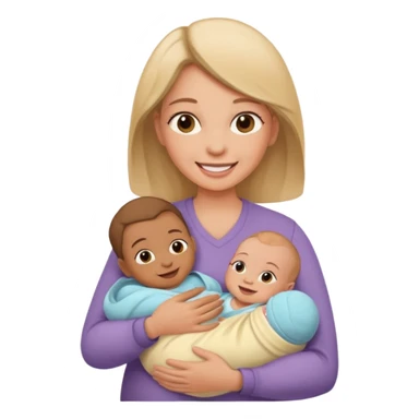 mother with one newborn baby sticker