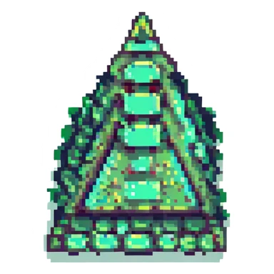 green triangle pixel art style sticker