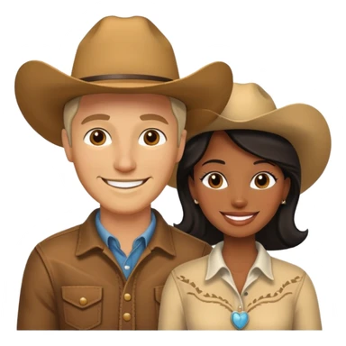 White cow boy and black lady sticker