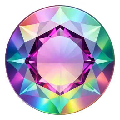 round mystic topaz holographic gem with rainbow colors sticker