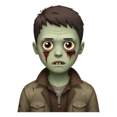 zombie white boy with dark brown edgar haircut and brown eyes sticker
