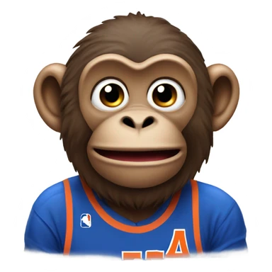 Monkey wearing a knicks jersey sticker