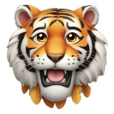 A tiger with turkey feathers  sticker