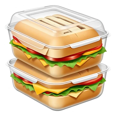 Sandwich wrap in rectangle plastic container  sticker