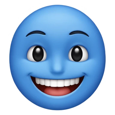 The word 67 that it's body is blue would eyes and smiley mouth and black hand and black mouth sticker