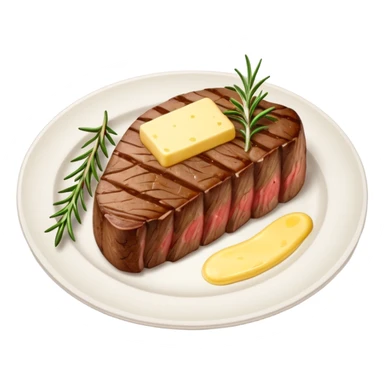 fancy steak on a fancy fine dining plate sticker