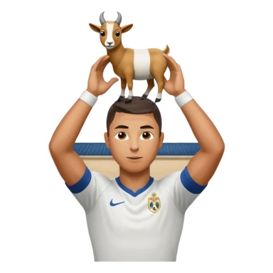 I want Ronaldo in Madrid and something over his head saying GOAT sticker