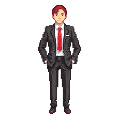 hitman with black suit and red tie sticker