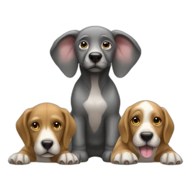 Chiens sur éléphants sticker