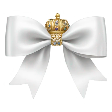 White bow wearing a crown sticker